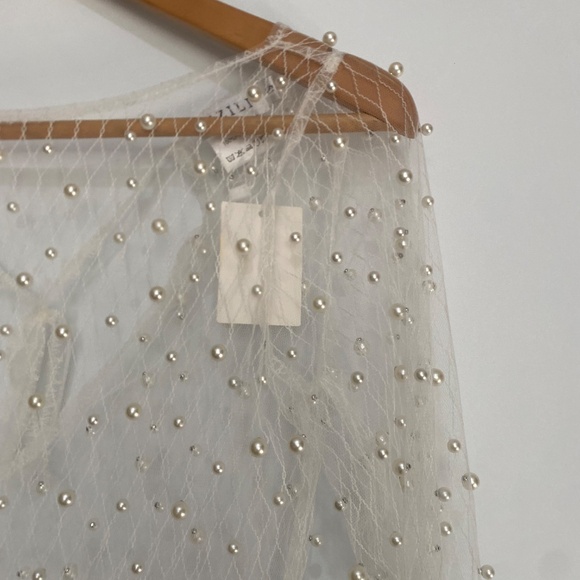 NWT Ezili S Margarite Faux Pearls Coverup Dres - Picture 8 of 13